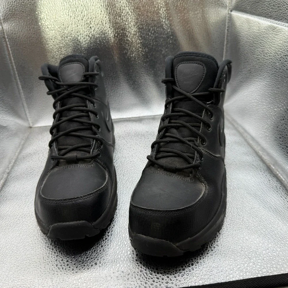 Size 6.5Y Nike Manoa LTR (GS) Mid‎ Black Kids Leather Lace-Up Boots BQ5372-001